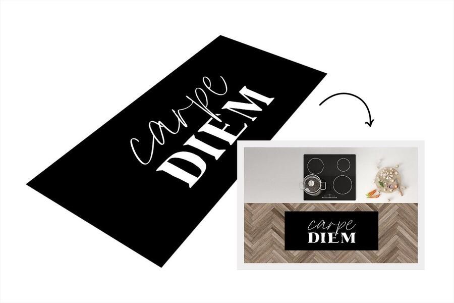 KitchenYeah Keukenloper Loper keuken Carpe diem Quotes Spreuken Pluk de dag 120x50 cm Keukenloper vinyl
