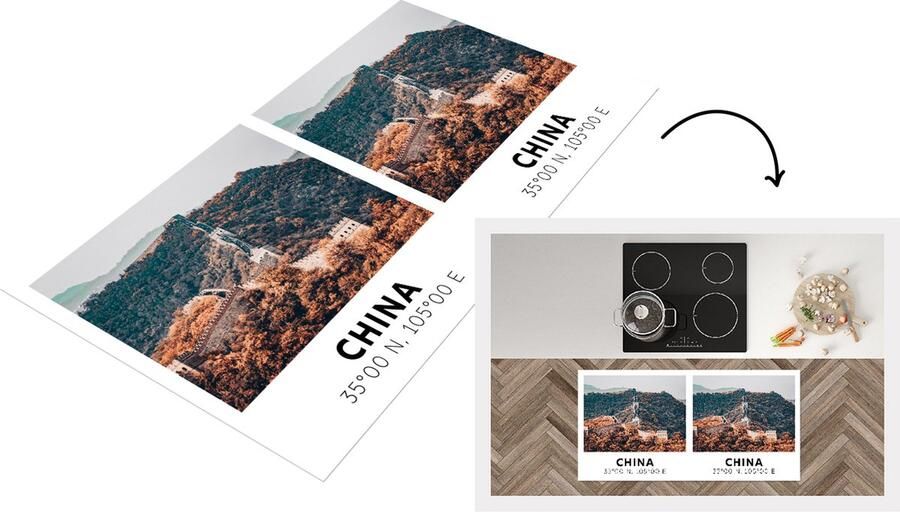 KitchenYeah Keukenloper Loper keuken Chinese Muur China Azië Herfst 120x60 cm Keukenloper vinyl