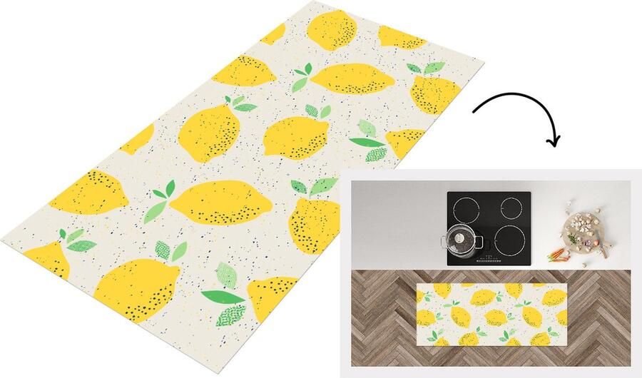 KitchenYeah Keukenloper Loper keuken Citroen Fruit Vintage Design 120x50 cm Keukenloper vinyl