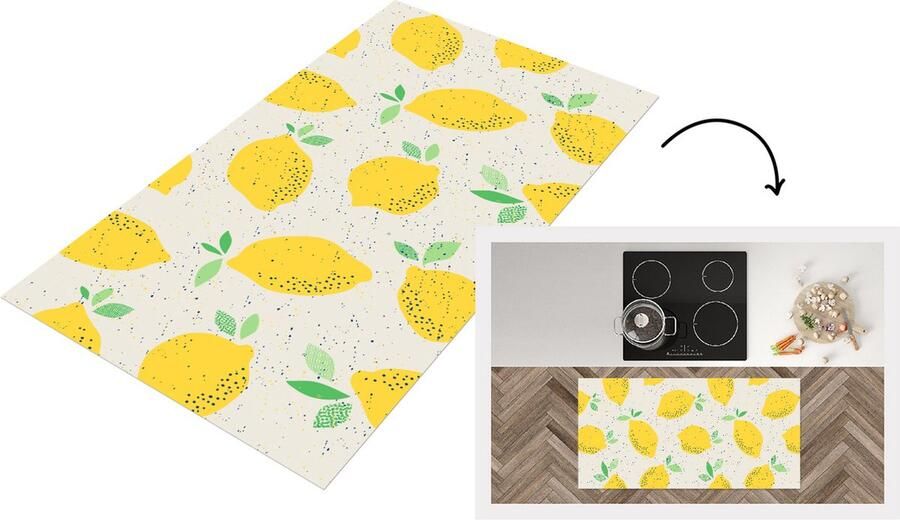 KitchenYeah Keukenloper Loper keuken Citroen Fruit Vintage Design 120x60 cm Keukenloper vinyl