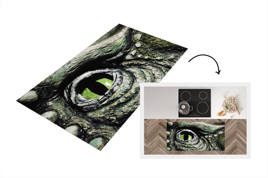 KitchenYeah Keukenloper Loper keuken Close-up Dinosaurus Oog 120x60 cm Keukenloper vinyl