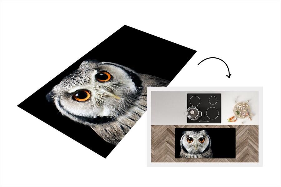 KitchenYeah Keukenloper Loper keuken Close-up uil 120x60 cm Keukenloper vinyl