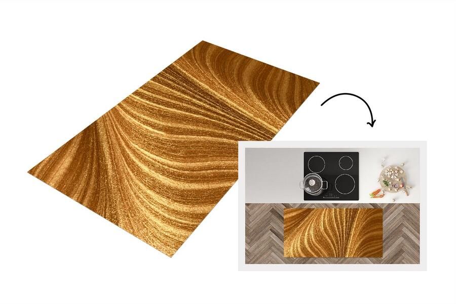 KitchenYeah Keukenloper Loper keuken Close-up van gouden verf 120x60 cm Keukenloper vinyl