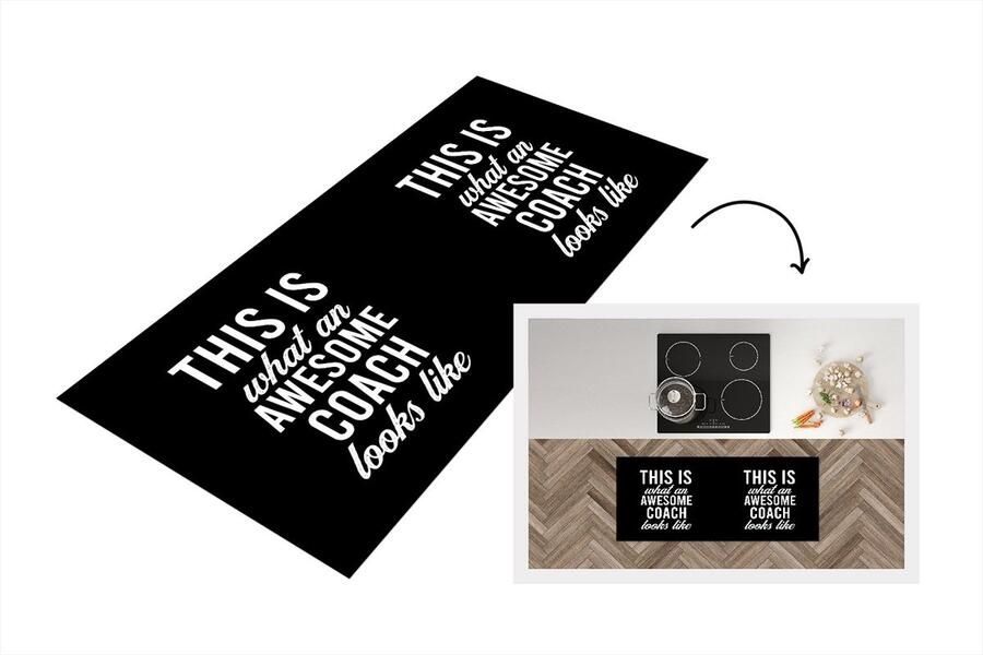 KitchenYeah Keukenloper Loper keuken Coach Quotes Awesome 120x50 cm Keukenloper vinyl