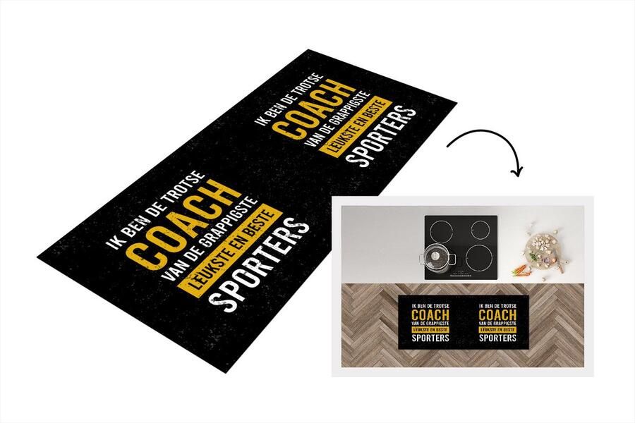 KitchenYeah Keukenloper Loper keuken Coach Spreuken Trots 120x50 cm Keukenloper vinyl