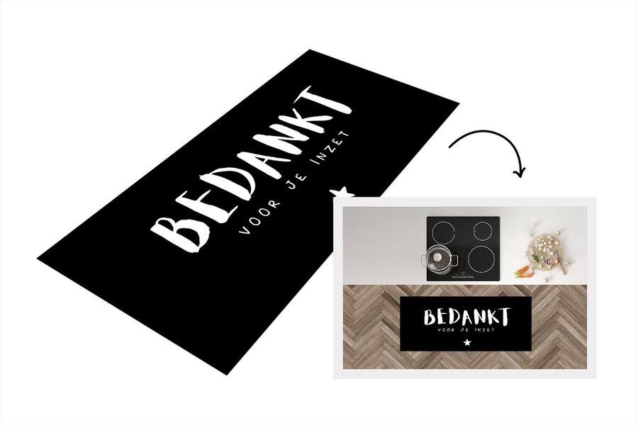 KitchenYeah Keukenloper Loper keuken Collega Bedankt voor je inzet Spreuken Quotes 120x50 cm Keukenloper vinyl