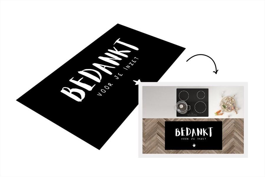 KitchenYeah Keukenloper Loper keuken Collega Bedankt voor je inzet Spreuken Quotes 120x60 cm Keukenloper vinyl