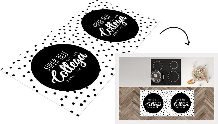 KitchenYeah Keukenloper Loper keuken Collega Werk Quotes 120x60 cm Keukenloper vinyl