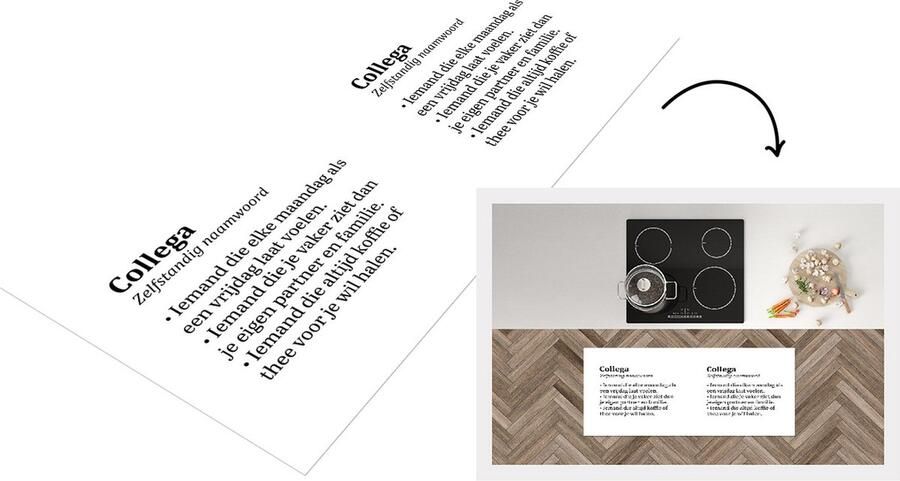 KitchenYeah Keukenloper Loper keuken Collega Woordenboek Spreuken 120x50 cm Keukenloper vinyl