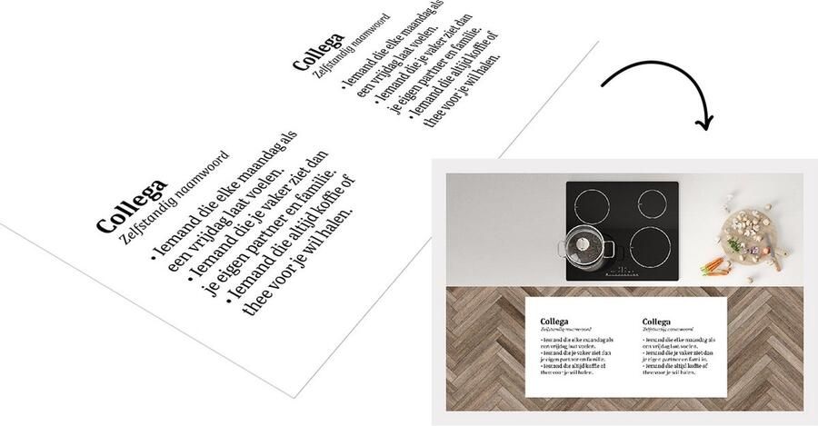 KitchenYeah Keukenloper Loper keuken Collega Woordenboek Spreuken 120x60 cm Keukenloper vinyl