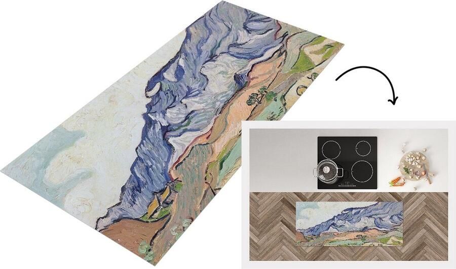 KitchenYeah Keukenloper Loper keuken De Alpen Vincent van Gogh 120x50 cm Keukenloper vinyl