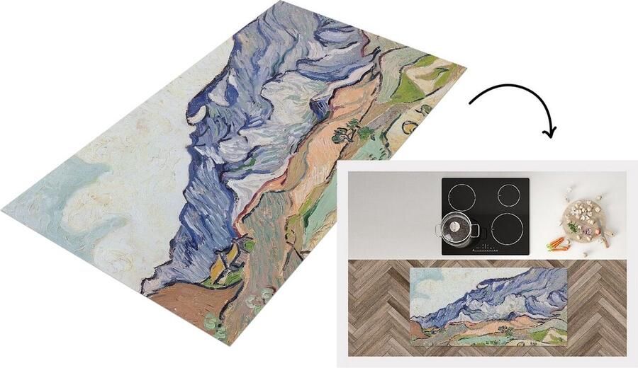 KitchenYeah Keukenloper Loper keuken De Alpen Vincent van Gogh 120x60 cm Keukenloper vinyl