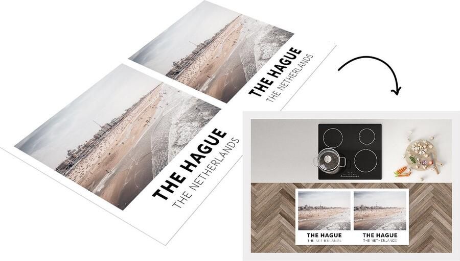 KitchenYeah Keukenloper Loper keuken Den Haag Nederland Strand 120x60 cm Keukenloper vinyl