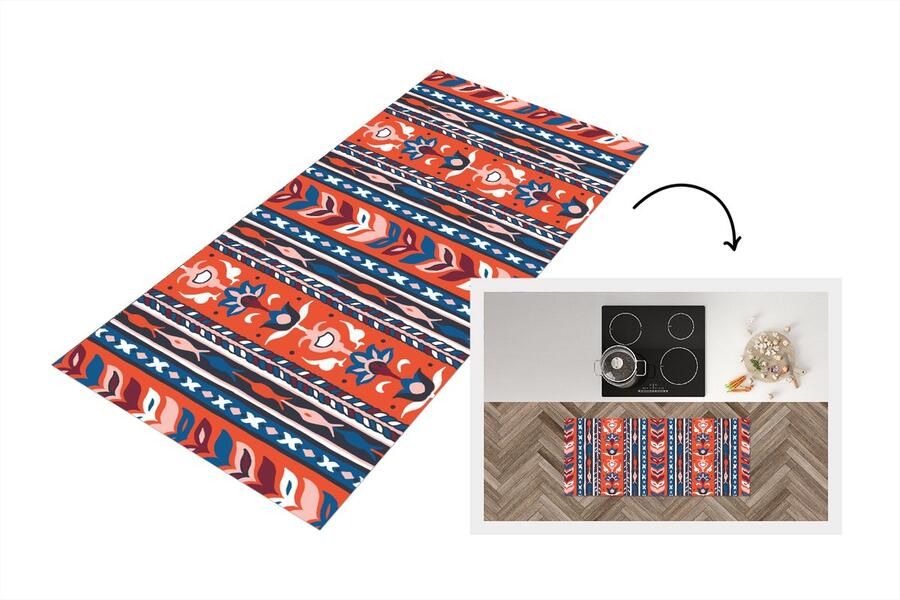 KitchenYeah Keukenloper Loper keuken Design Bloemen Planten Rood Minimalisme 120x50 cm Keukenloper vinyl