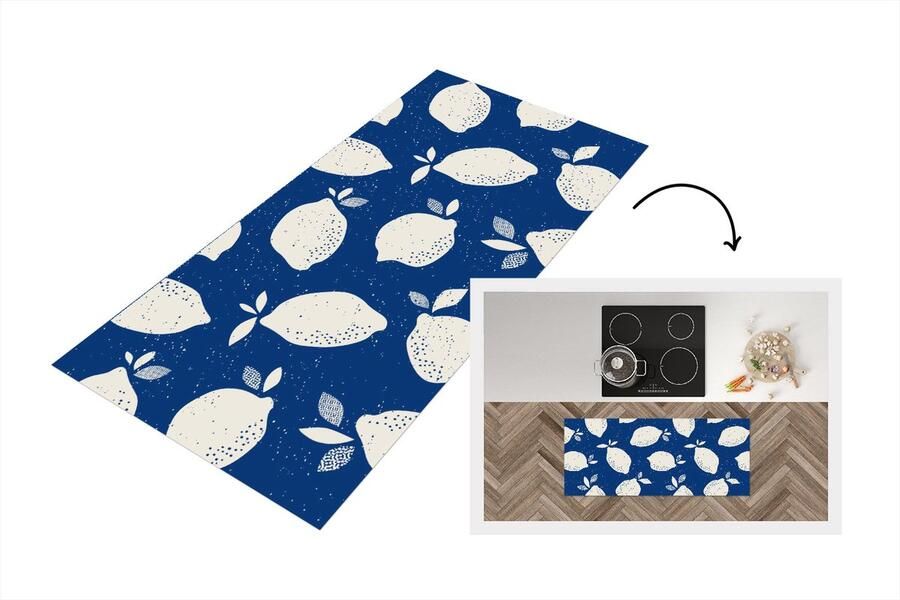 KitchenYeah Keukenloper Loper keuken Design Citroen Fruit 120x50 cm Keukenloper vinyl