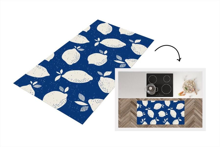 KitchenYeah Keukenloper Loper keuken Design Citroen Fruit 120x60 cm Keukenloper vinyl