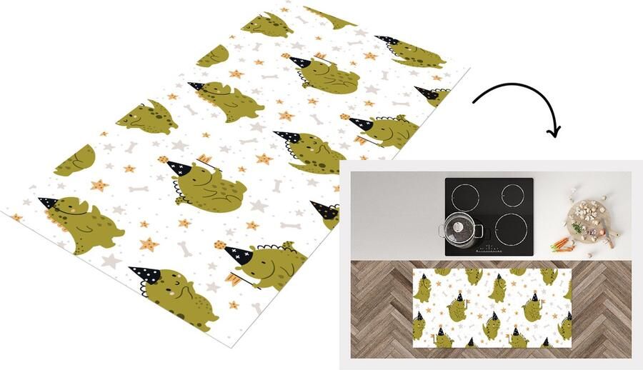 KitchenYeah Keukenloper Loper keuken Design Jongens Draak Kinderen 120x60 cm Keukenloper vinyl