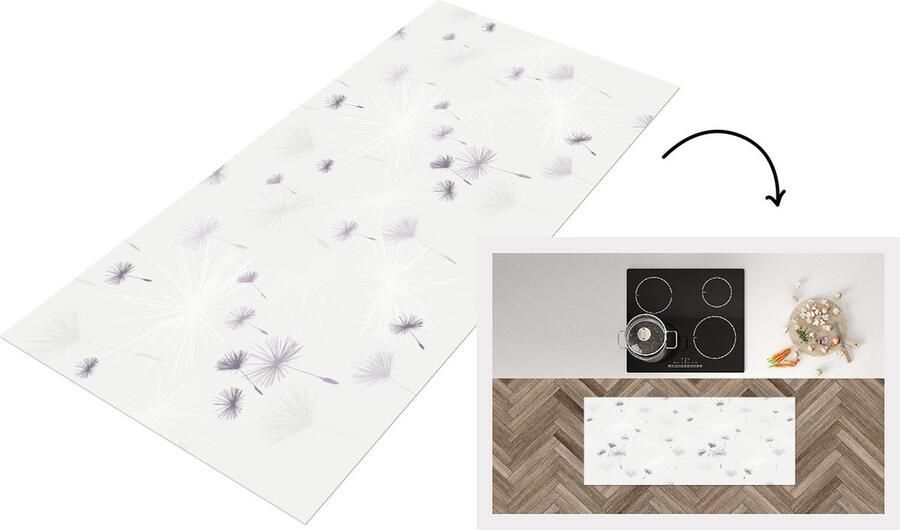 KitchenYeah Keukenloper Loper keuken Design Paardenbloem Bloemen 120x50 cm Keukenloper vinyl