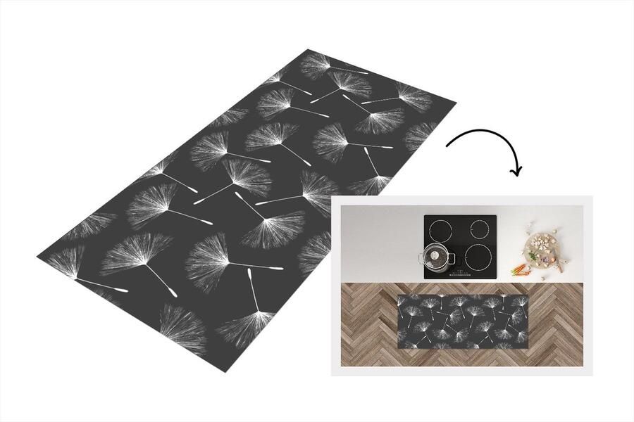 KitchenYeah Keukenloper Loper keuken Design Paardenbloem Plant 120x50 cm Keukenloper vinyl