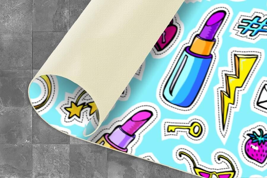 KitchenYeah Keukenloper Loper keuken Design Sticker Make Up Ringen 120x60 cm Keukenloper vinyl