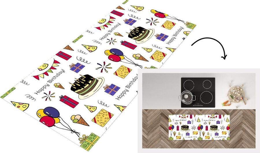 KitchenYeah Keukenloper Loper keuken Design Verjaardag Feest 120x50 cm Keukenloper vinyl