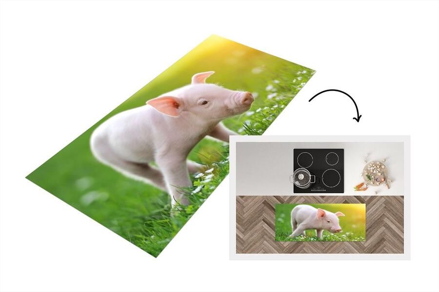 KitchenYeah Keukenloper Loper keuken Dieren Biggetje Varken 120x50 cm Keukenloper vinyl