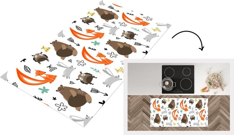 KitchenYeah Keukenloper Loper keuken Dieren Bos Patroon 120x60 cm Keukenloper vinyl