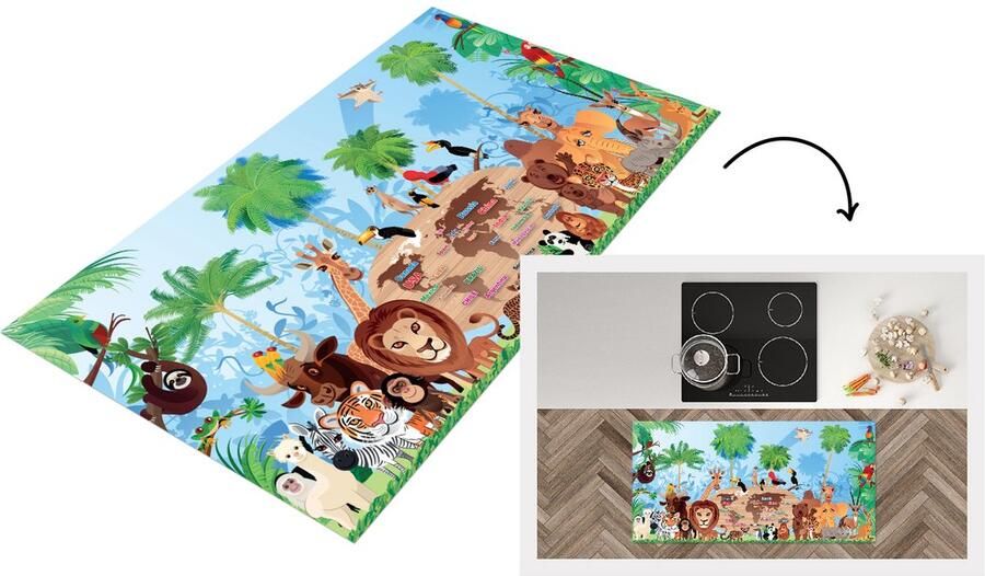 KitchenYeah Keukenloper Loper keuken Dieren Bos Tropisch 120x60 cm Keukenloper vinyl