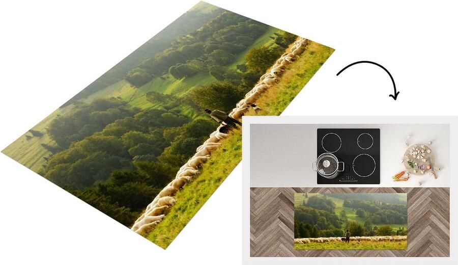 KitchenYeah Keukenloper Loper keuken Dieren Schaap Boom 120x60 cm Keukenloper vinyl