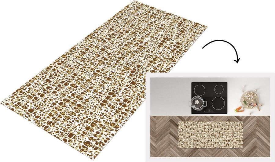 KitchenYeah Keukenloper Loper keuken Dierenhuid Reptielen Bruin Patronen 120x50 cm Keukenloper vinyl