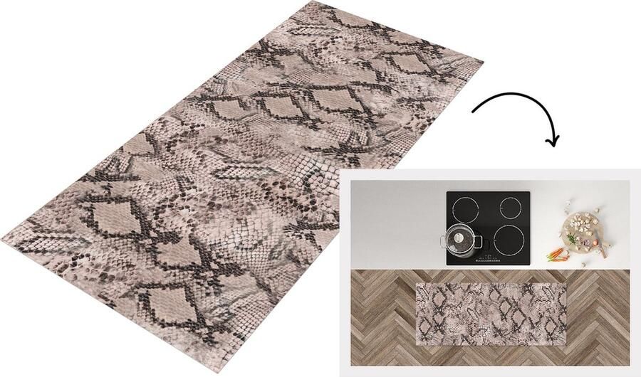 KitchenYeah Keukenloper Loper keuken Dierenhuid Slang Schubben 120x50 cm Keukenloper vinyl