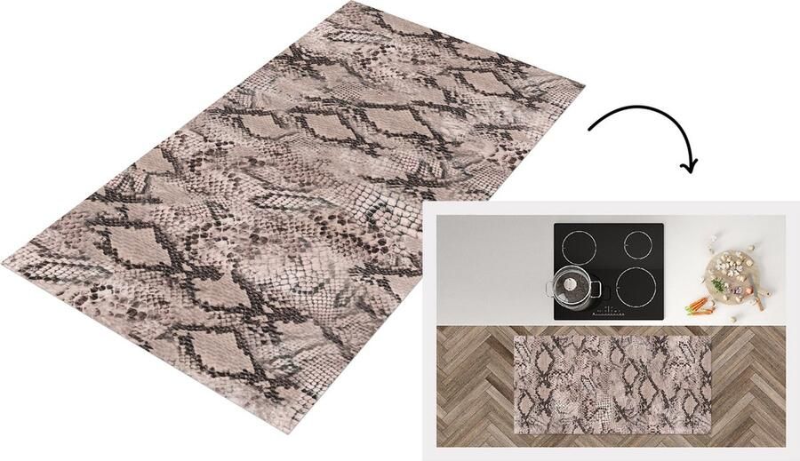 KitchenYeah Keukenloper Loper keuken Dierenhuid Slang Schubben 120x60 cm Keukenloper vinyl