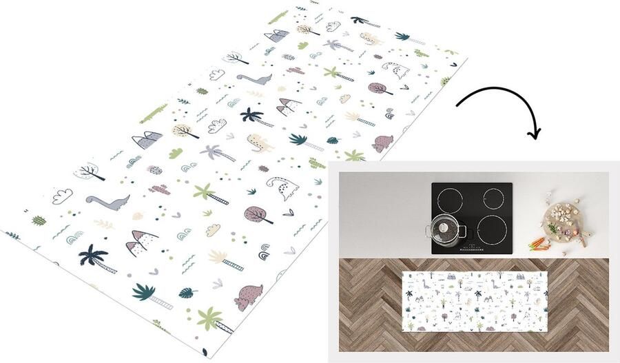 KitchenYeah Keukenloper Loper keuken Dinosaurus Bomen Patronen 120x50 cm Keukenloper vinyl