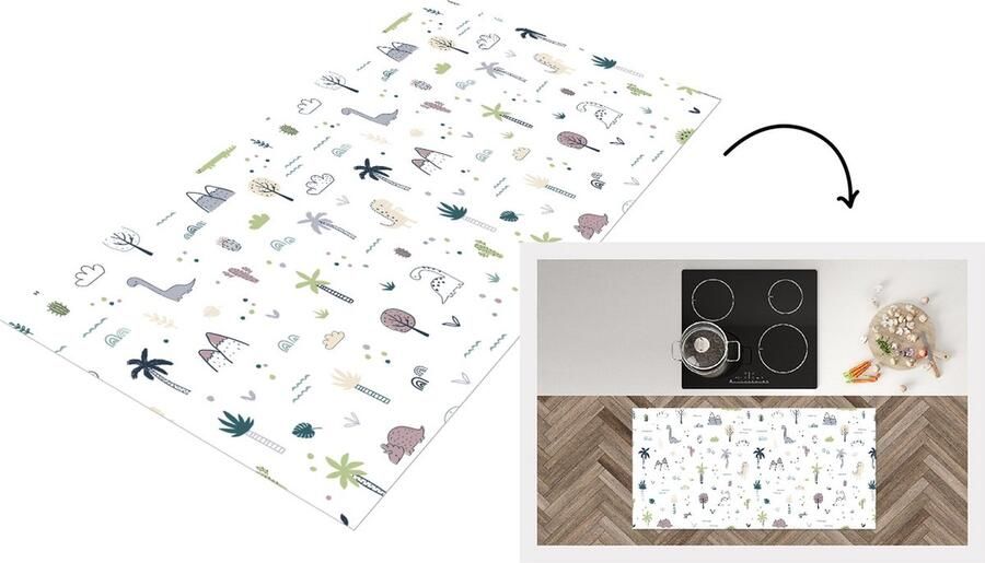 KitchenYeah Keukenloper Loper keuken Dinosaurus Bomen Patronen 120x60 cm Keukenloper vinyl