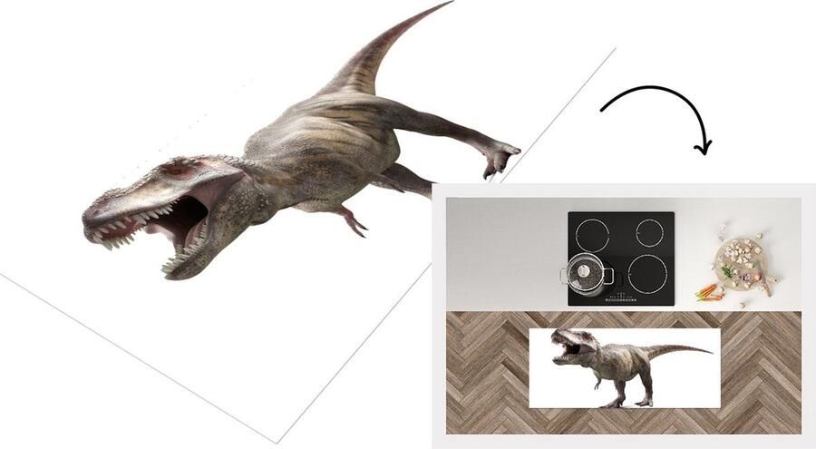 KitchenYeah Keukenloper Loper keuken Dinosaurus Prehistorie Tyrannosaurus 120x50 cm Keukenloper vinyl