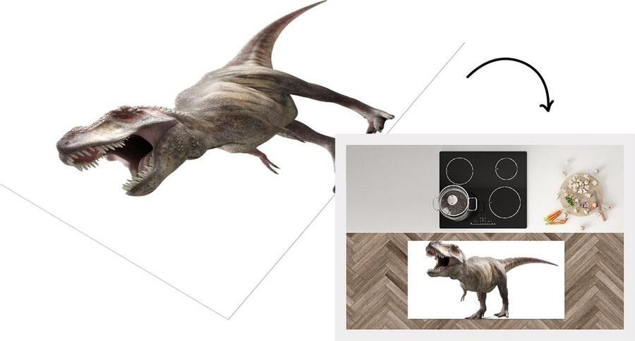 KitchenYeah Keukenloper Loper keuken Dinosaurus Prehistorie Tyrannosaurus 120x60 cm Keukenloper vinyl