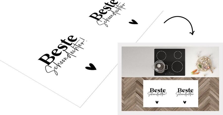 KitchenYeah Keukenloper Loper keuken Dochter Hart Liefde 120x60 cm Keukenloper vinyl