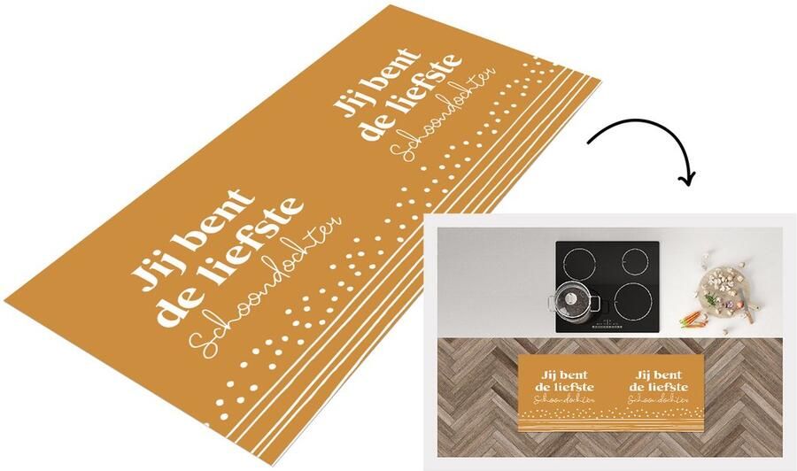 KitchenYeah Keukenloper Loper keuken Dochter Patronen Spreuken 120x50 cm Keukenloper vinyl