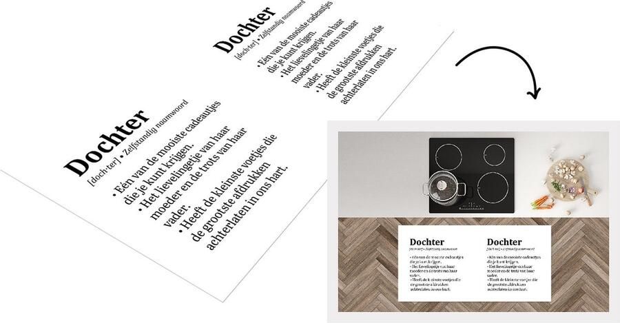 KitchenYeah Keukenloper Loper keuken Dochter Woordenboek Quote Definitie Spreuken Cadeau 120x60 cm Keukenloper vinyl