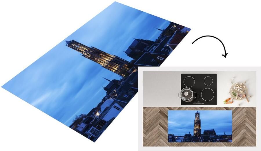 KitchenYeah Keukenloper Loper keuken Domtoren Utrecht Licht 120x60 cm Keukenloper vinyl