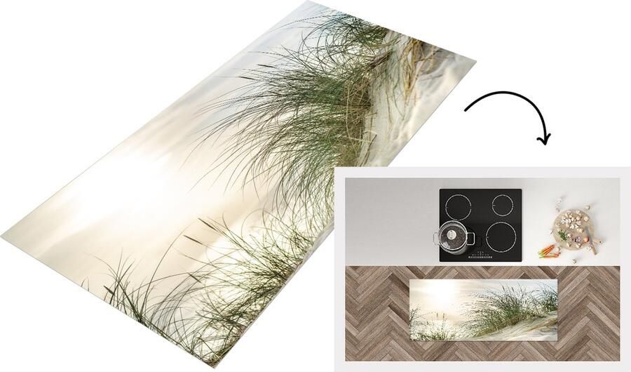 KitchenYeah Keukenloper Loper keuken Duin Waddeneilanden Water 120x50 cm Keukenloper vinyl