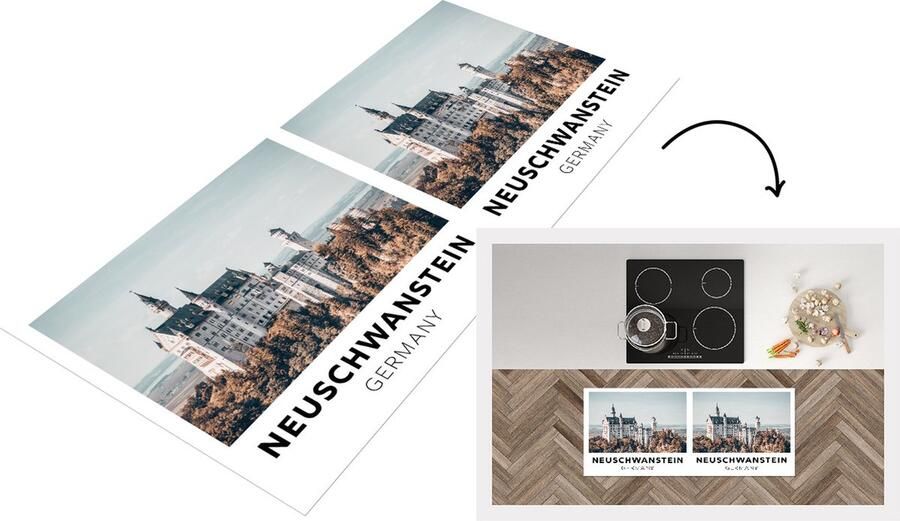 KitchenYeah Keukenloper Loper keuken Duitsland Architectuur Kasteel 120x50 cm Keukenloper vinyl