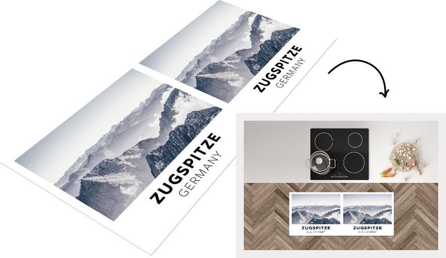 KitchenYeah Keukenloper Loper keuken Duitsland Bergen Wolken 120x50 cm Keukenloper vinyl