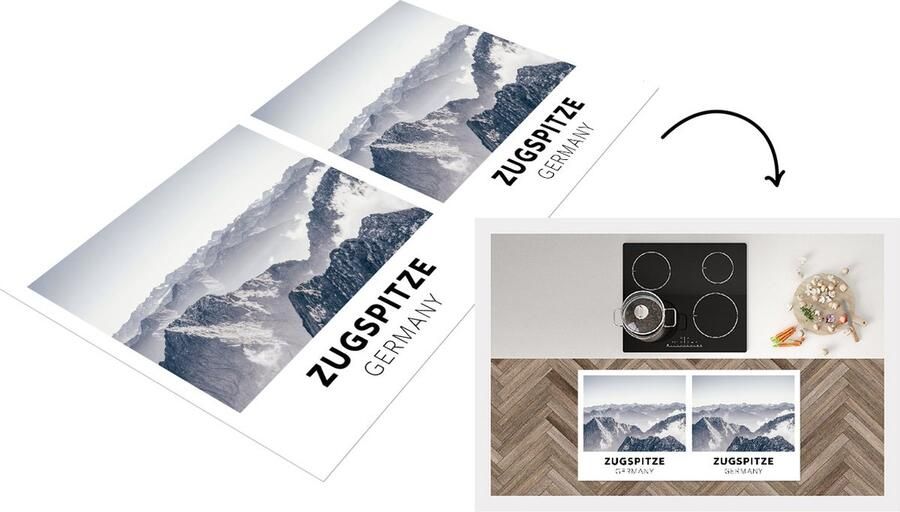 KitchenYeah Keukenloper Loper keuken Duitsland Bergen Wolken 120x60 cm Keukenloper vinyl