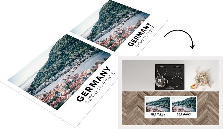 KitchenYeah Keukenloper Loper keuken Duitsland Heidelberg Zomer Water 120x50 cm Keukenloper vinyl