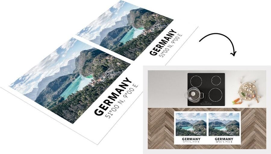 KitchenYeah Keukenloper Loper keuken Duitsland Water Bergen Bos 120x60 cm Keukenloper vinyl