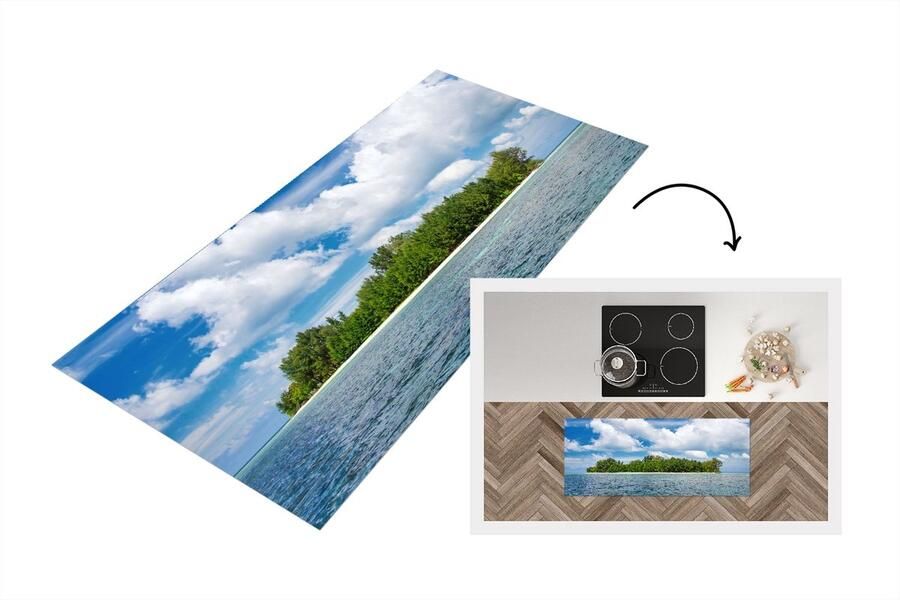 KitchenYeah Keukenloper Loper keuken Eiland Zomer Tropisch 120x50 cm Keukenloper vinyl