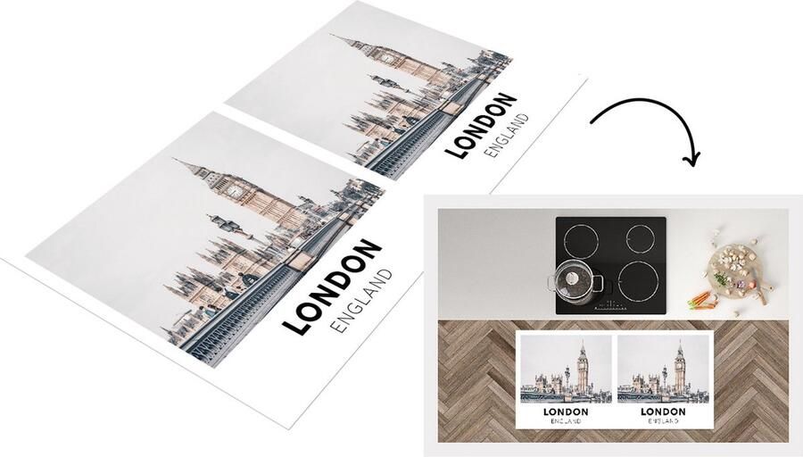 KitchenYeah Keukenloper Loper keuken Engeland Londen Big Ben 120x60 cm Keukenloper vinyl