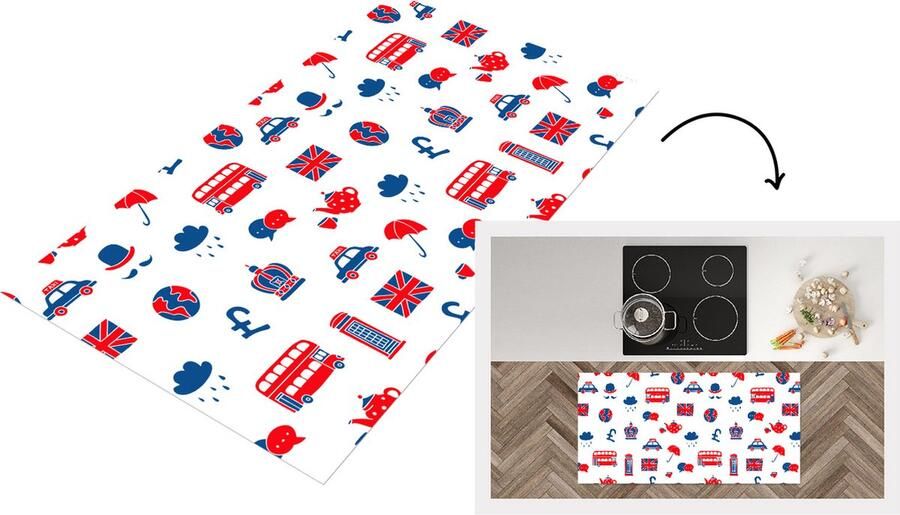 KitchenYeah Keukenloper Loper keuken Engeland Patronen Londen 120x60 cm Keukenloper vinyl