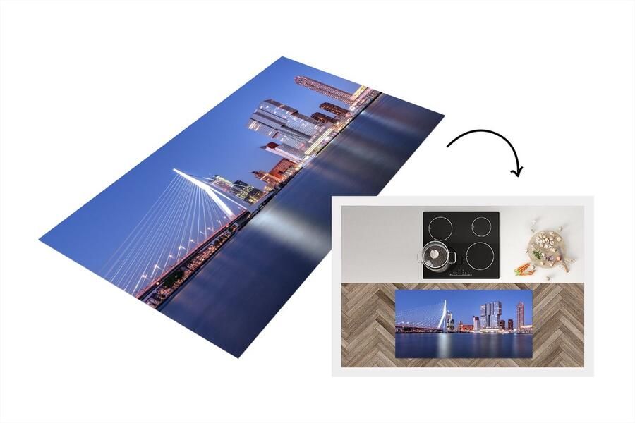 KitchenYeah Keukenloper Loper keuken Erasmus Brug Rotterdam Water 120x60 cm Keukenloper vinyl